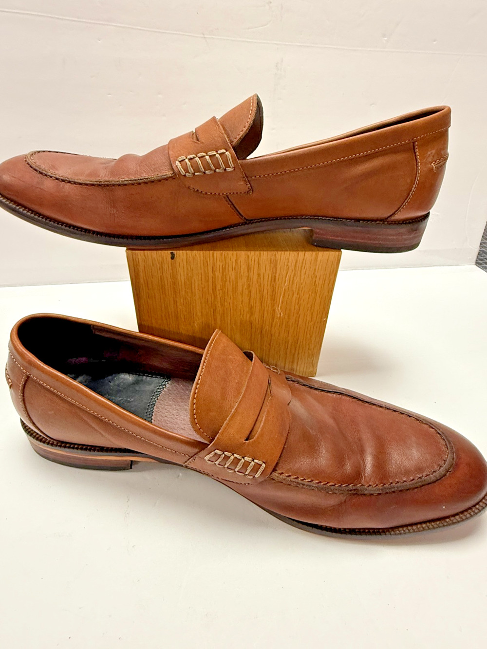 Blake McKay Brown Leather Penny Loafers Classic Dress Shoes Men’s 11